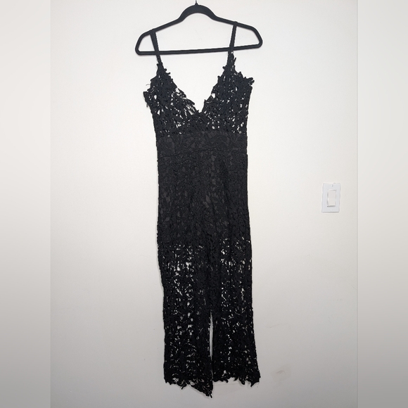Hiso Hiso Black Crochet Lace Jumpsuit Medium - Picture 4 of 5